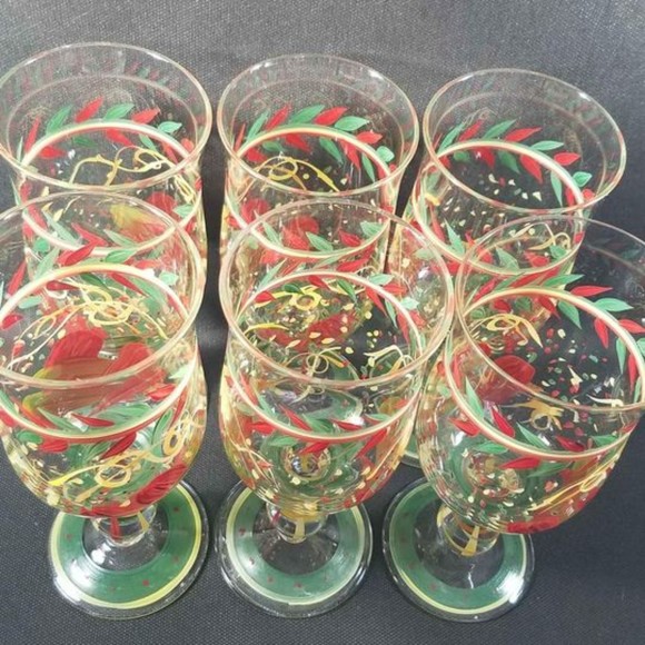 Set of 6 Hand Painted Poco Grande Piña Colada Glasses - Picture 6 of 7